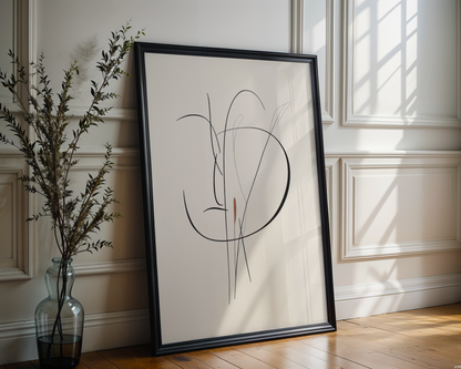 Soft Abstract Line Portrait Poster