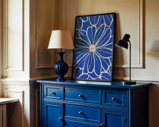 Happy Blue Flower Poster