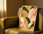 Mockup av Abstract Botanical Decor affisch på vägg – köp enkelt hos Bozetto i hög kvalitet