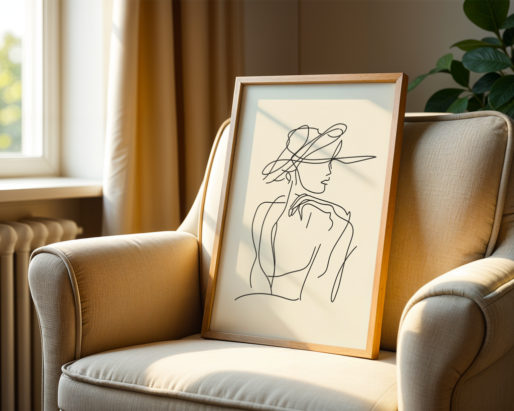 Mockup av Parisian Grace affisch på vägg – köp enkelt hos Bozetto i hög kvalitet