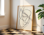 Mockup av Contemplation Flow affisch på vägg – köp enkelt hos Bozetto i hög kvalitet