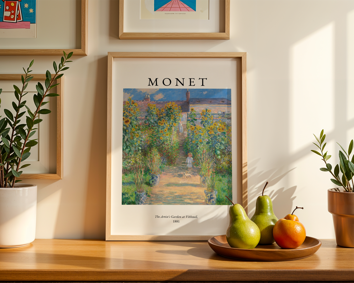 Mockup av Claude Monet The Artist´s affisch på vägg – köp enkelt hos Bozetto i hög kvalitet