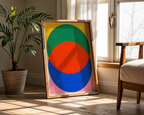 Mockup av Bauhaus Circles affisch på vägg – köp enkelt hos Bozetto i hög kvalitet