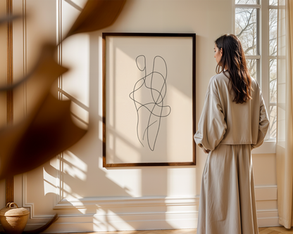 Entwined Bodies Line Art Poster