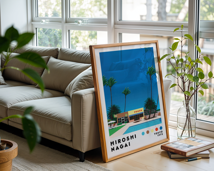 Hiroshi Nagai Poolside Cafe Poster