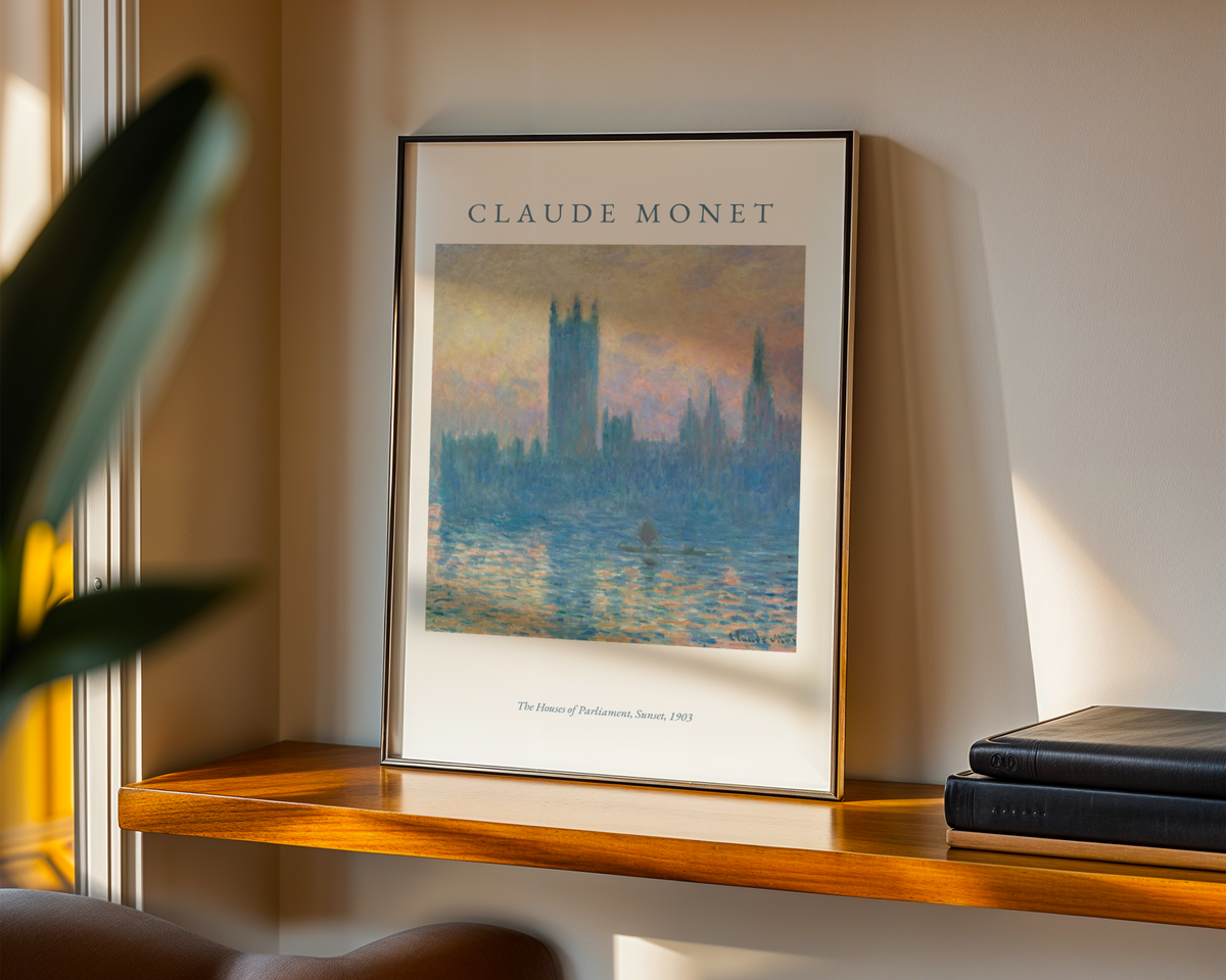 Claude Monet The House Of poster visualiserad på vägg – från Bozetto i hög kvalitet