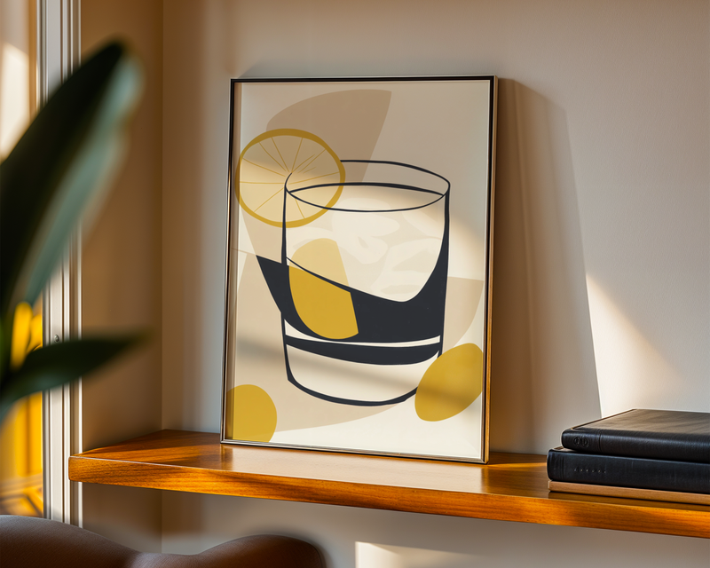 Golden Abstract Drink Poster