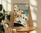 Väggmockup av Afternoons in Amalfi affisch på ljus vägg – Bozetto konsttryck – nr 3