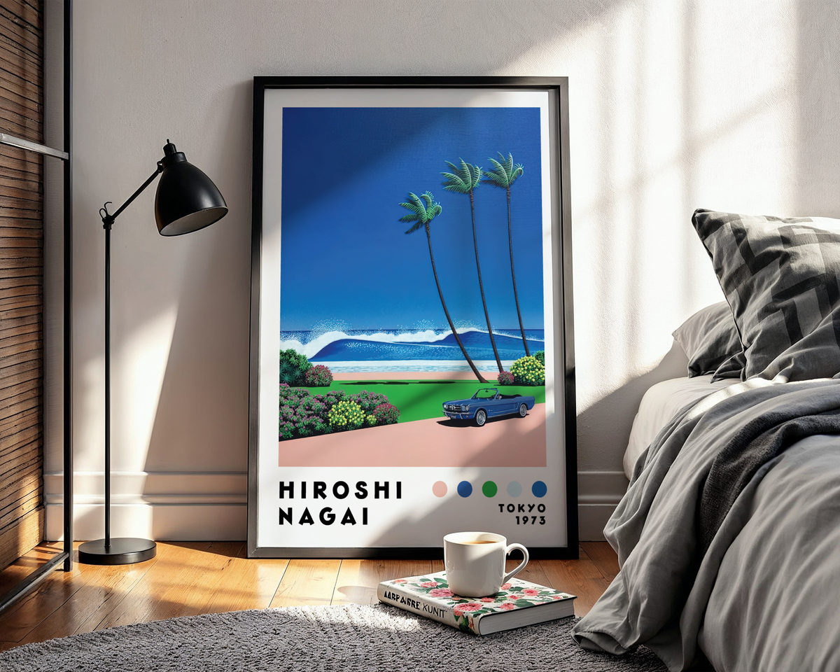 Hiroshi Nagai Ocean Breeze poster visualiserad på vägg – från Bozetto i hög kvalitet