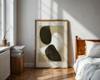 Mockup av Minimal Abstract Shapes affisch på vägg – köp enkelt hos Bozetto i hög kvalitet
