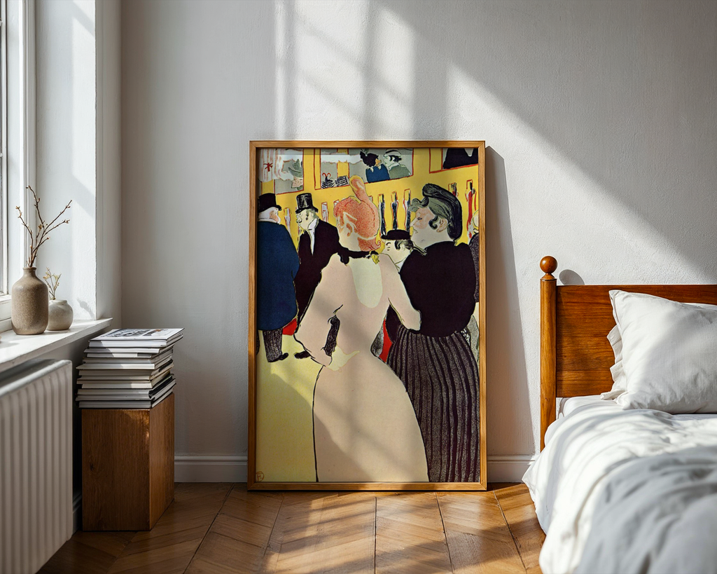 Mockup av Henri Toulouse Galerie des affisch på vägg – köp enkelt hos Bozetto i hög kvalitet