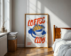 Mockup av Everyday I'm Coffeeing affisch på vägg – köp enkelt hos Bozetto i hög kvalitet