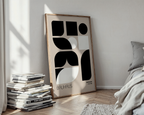 Mockup av Bauhaus Geometric Blocks affisch på vägg – köp enkelt hos Bozetto i hög kvalitet