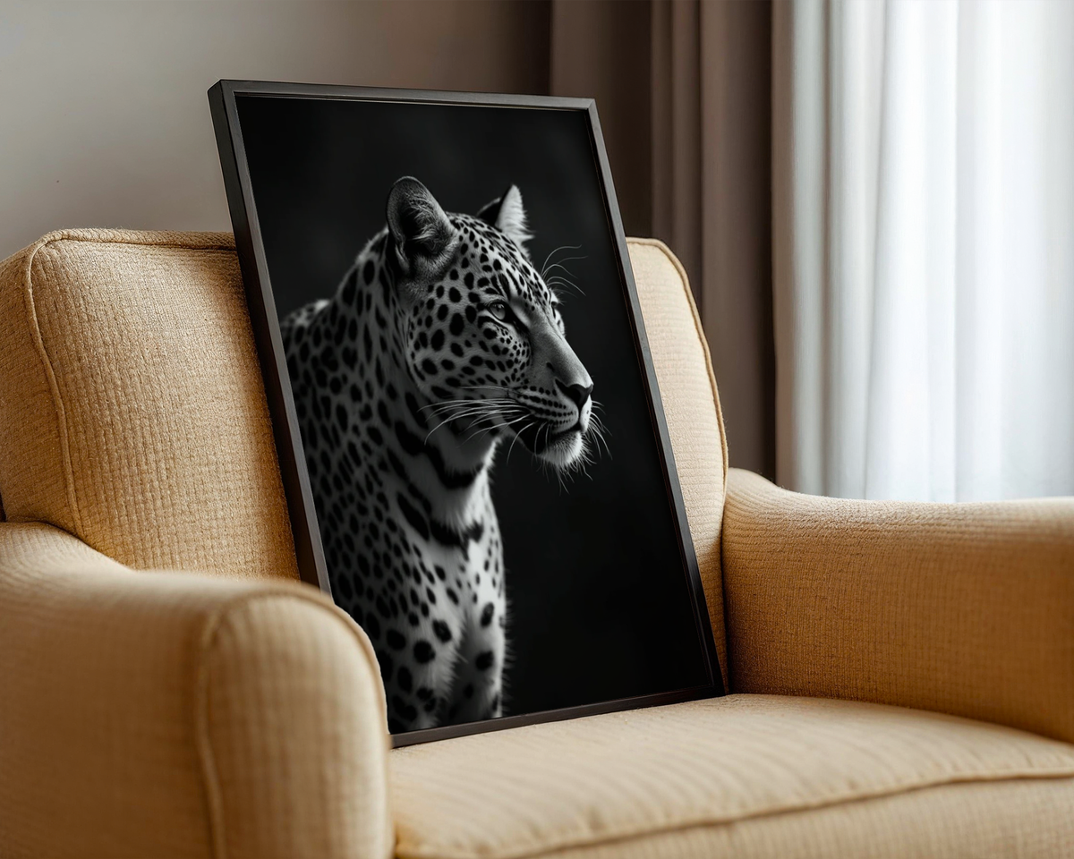 Mockup av Precious Tiger affisch på vägg – köp enkelt hos Bozetto i hög kvalitet