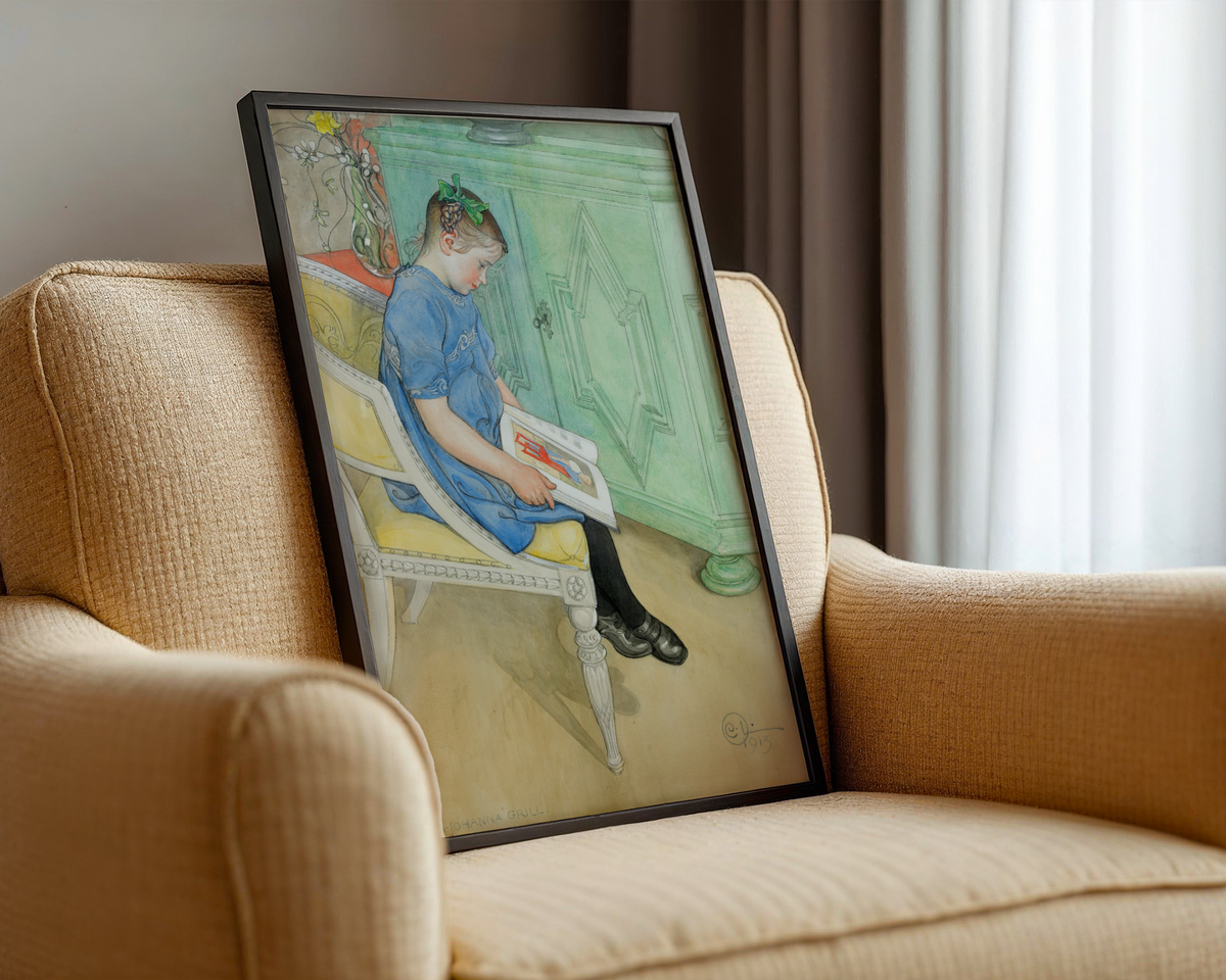 Mockup av Carl Larsson Anna Johanna affisch på vägg – köp enkelt hos Bozetto i hög kvalitet