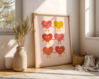Mockup av Colorful Heart Friends affisch på vägg – köp enkelt hos Bozetto i hög kvalitet