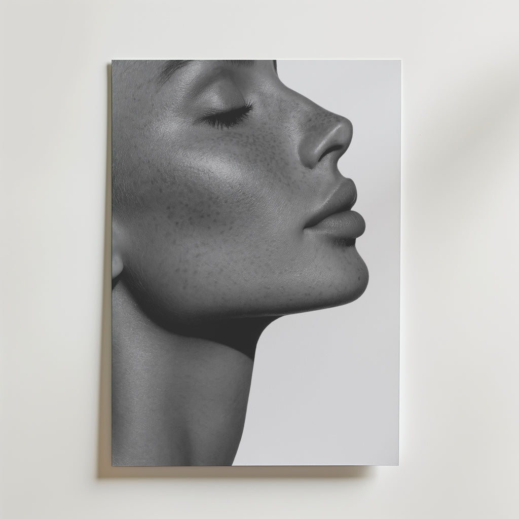 Soft Freckled Profile Poster – canvas utan passepartout