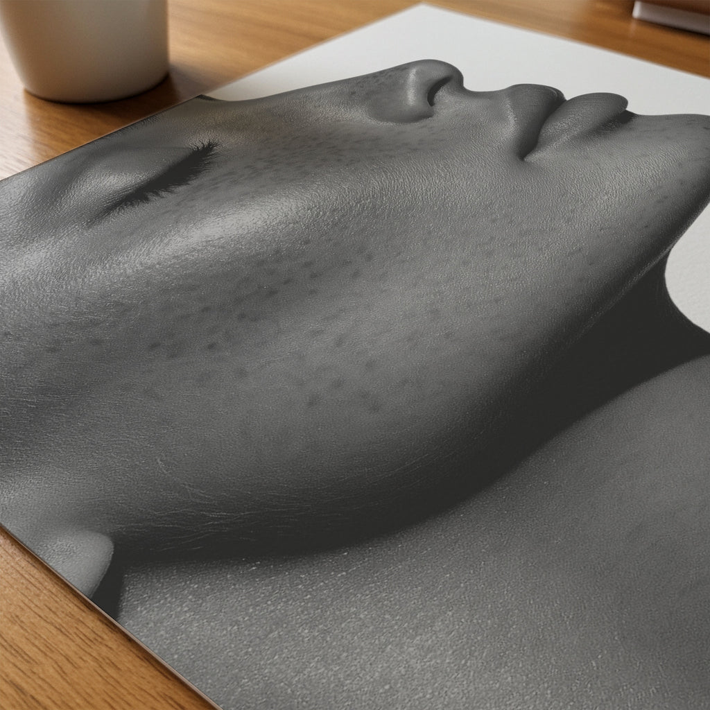 Soft Freckled Profile Poster – närbild på papper