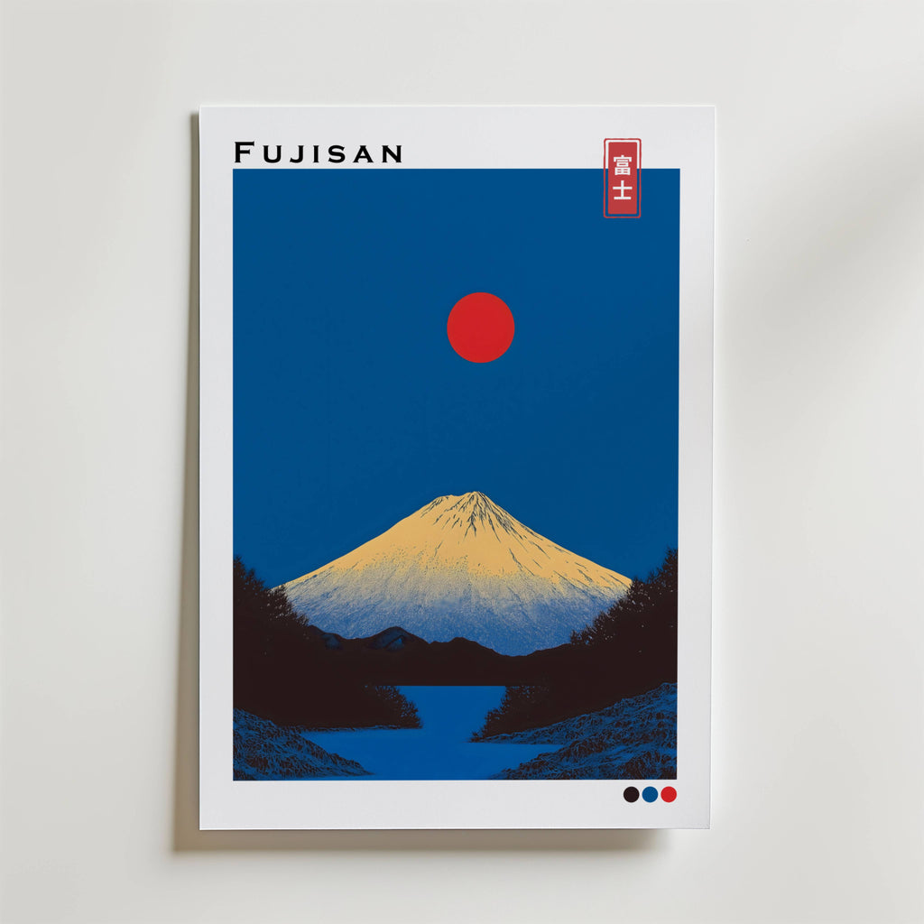 Fujisan Japanese – stilfullt konsttryck från Bozetto, tryckt på matt finpapper i hög tryckkvalitet