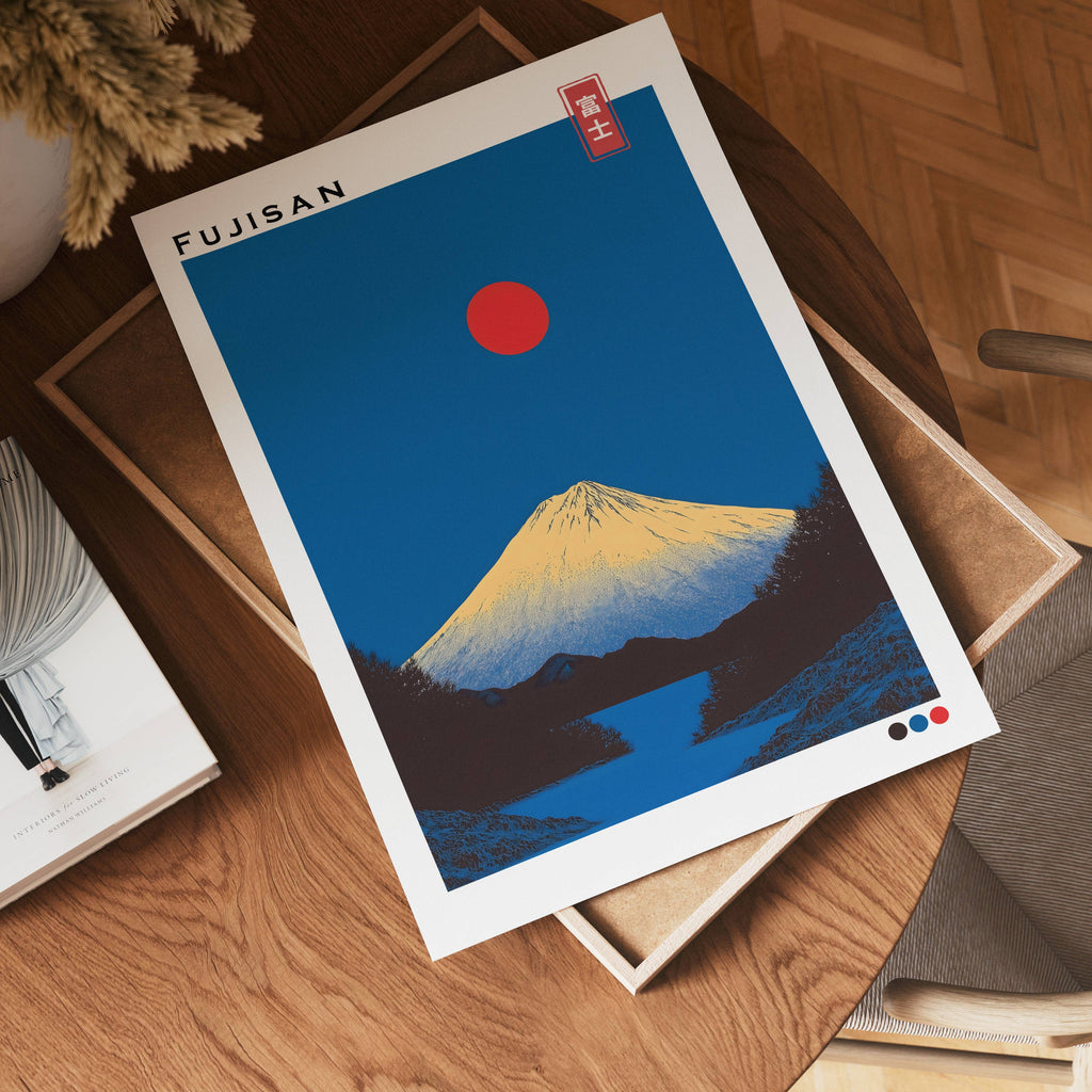 Fujisan Japanese poster visad rakt fram – Bozetto affisch i hög tryckkvalitet i hög tryckkvalitet