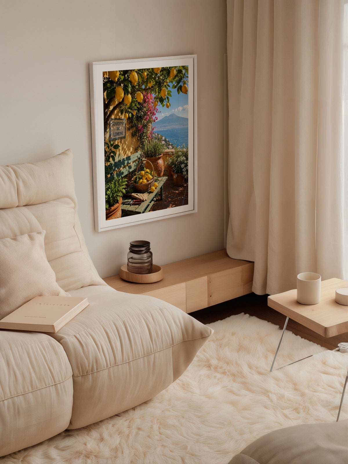Marco Ricci Giardino dei Limoni Poster – solig citrusträdgård längs Sorrentokysten i södra Italien