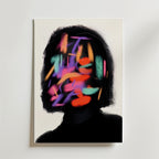 Glitch Persona Portrait – stilfullt konsttryck från Bozetto, tryckt på matt finpapper