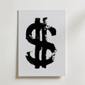 Inked Dollar Sign Poster – canvas utan passepartout
