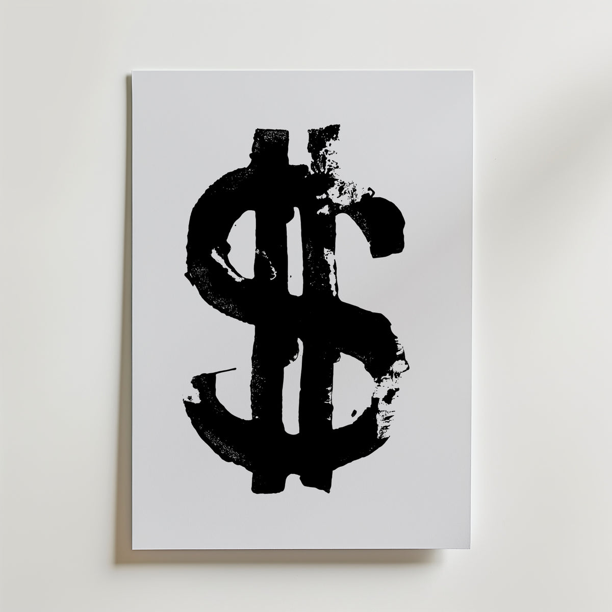 Inked Dollar Sign Poster – canvas utan passepartout