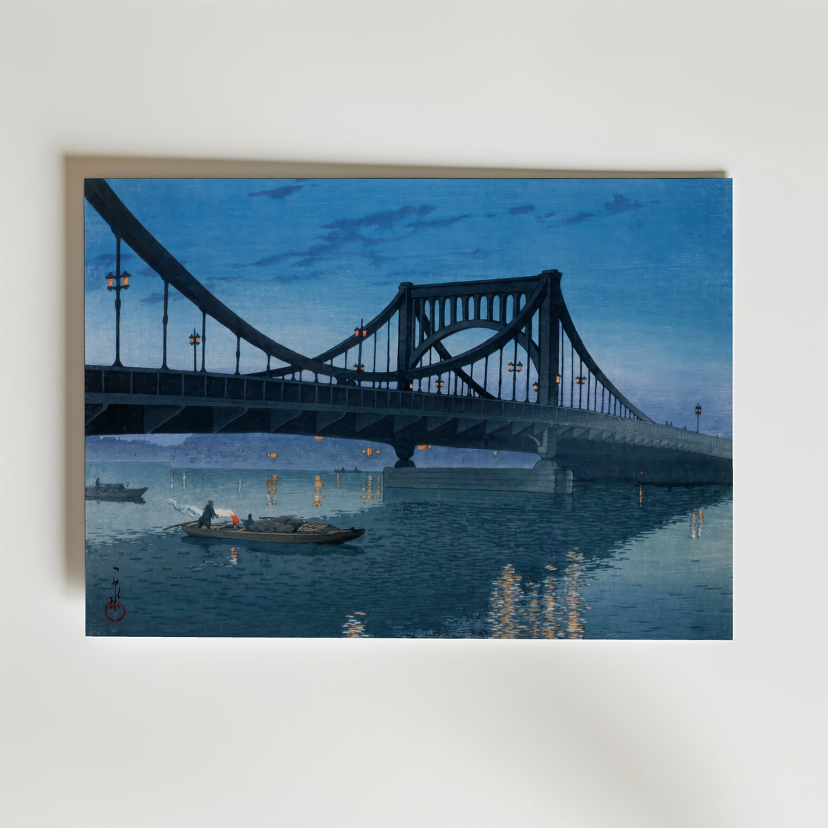 Kiyosubashi Bridge Hasui Kawase affisch på neutral bakgrund – poster från Bozetto