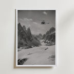 Helicopter Over the Dolomites Poster