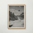 Helicopter Over the Dolomites Poster