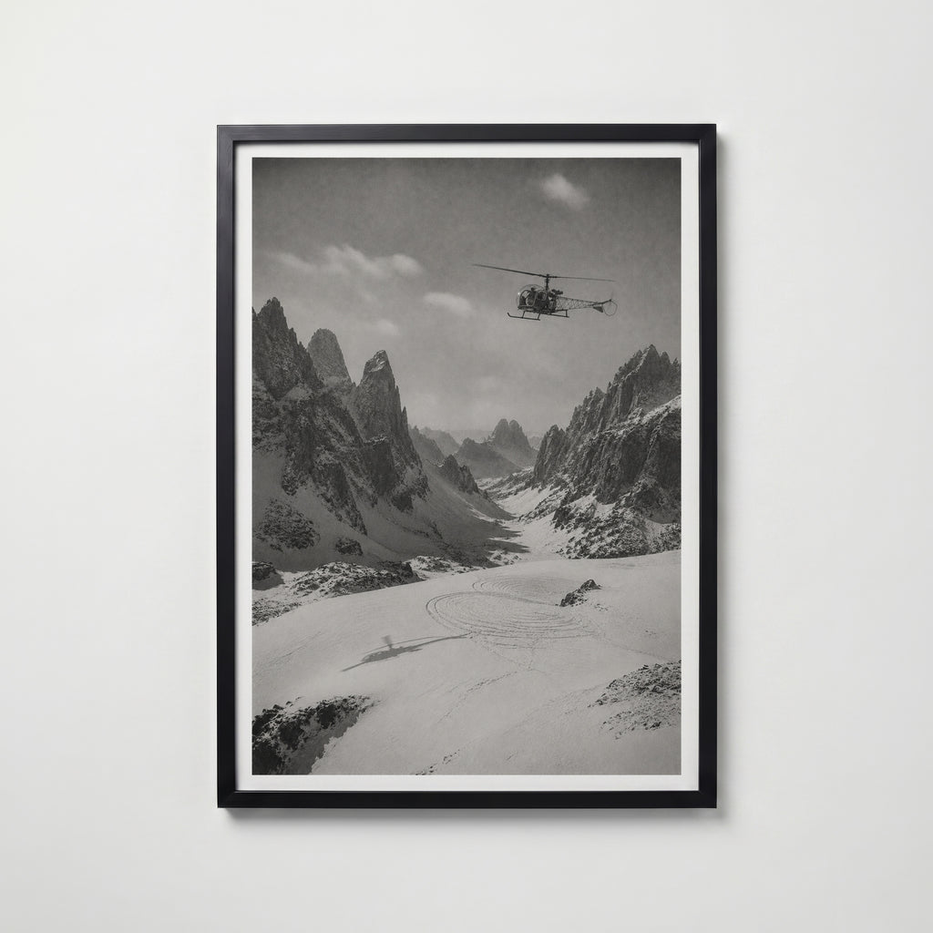 Helicopter Over the Dolomites Poster