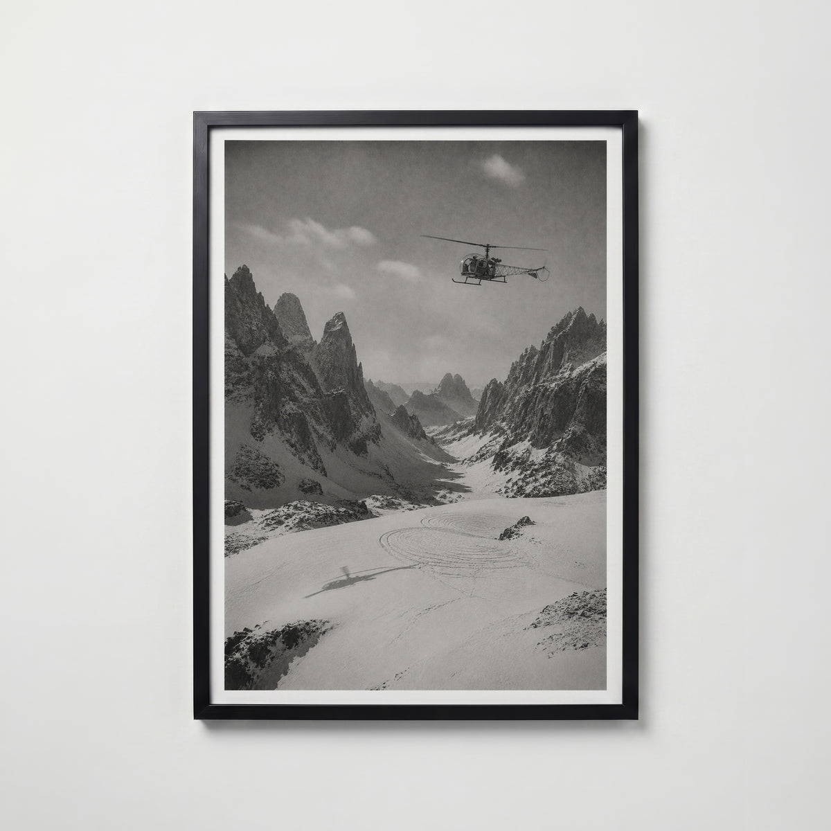 Helicopter Over the Dolomites Poster