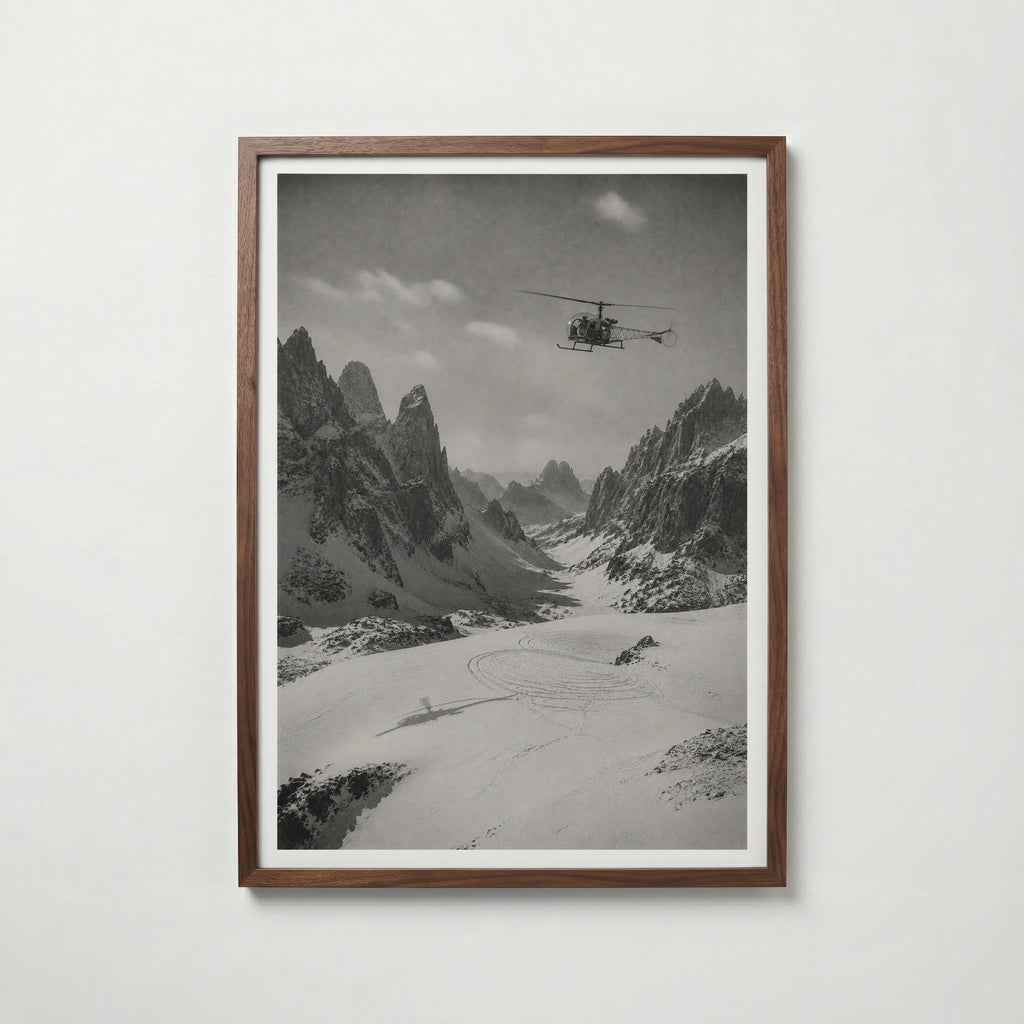 Helicopter Over the Dolomites Poster