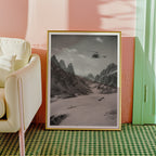 Helicopter Over the Dolomites Poster