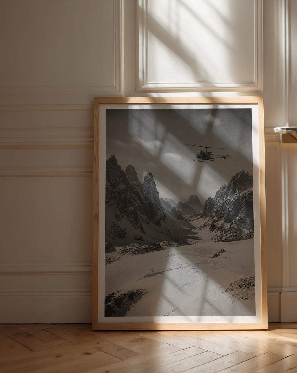 Helicopter Over the Dolomites Poster