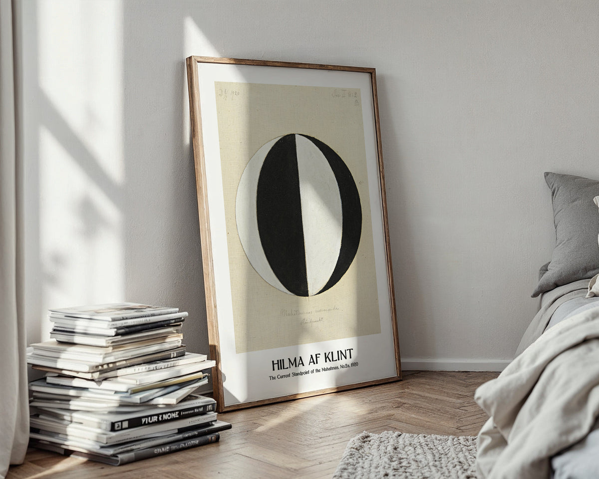 Väggmockup med Hilma af Klint The Current – köp enkelt hos Bozetto affisch i hög kvalitet