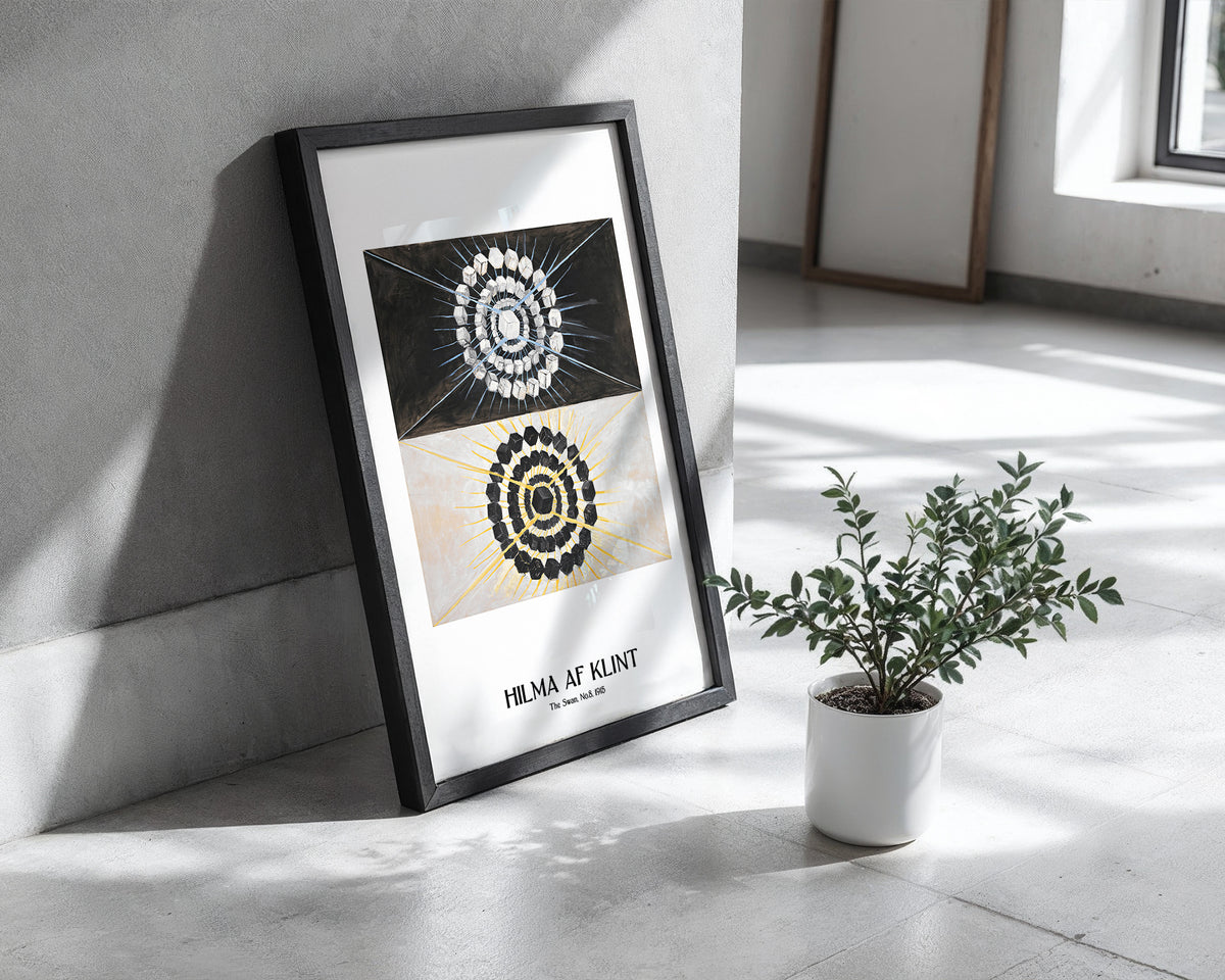 Hilma af Klint The Swan No.8 poster visualiserad på vägg – från Bozetto i hög kvalitet