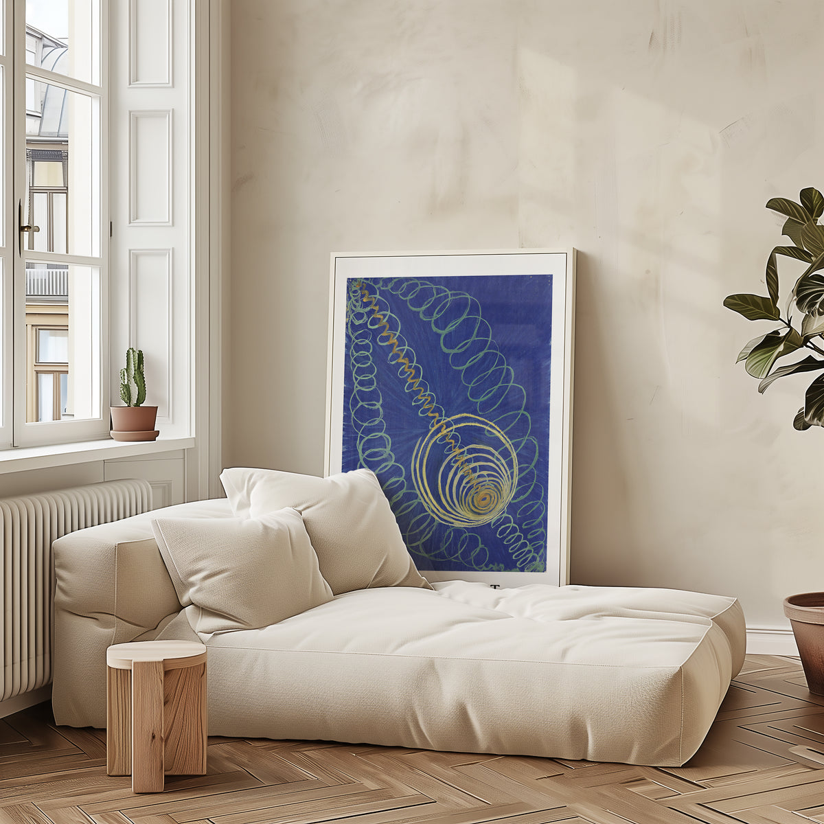 Hilma af Klint The WU Rose i väggmockup – konsttryck från Bozetto i hög kvalitet