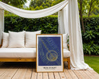 Väggmockup med Hilma af Klint The WU Rose – köp enkelt hos Bozetto affisch i hög kvalitet