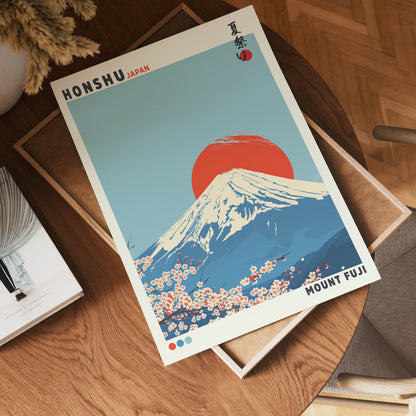 Cherry Blossom Mountain Poster