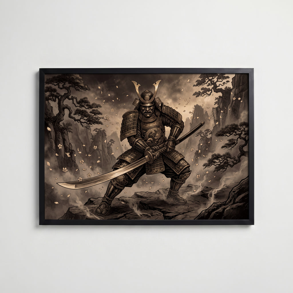 Iron Samurai Poster med svart ram