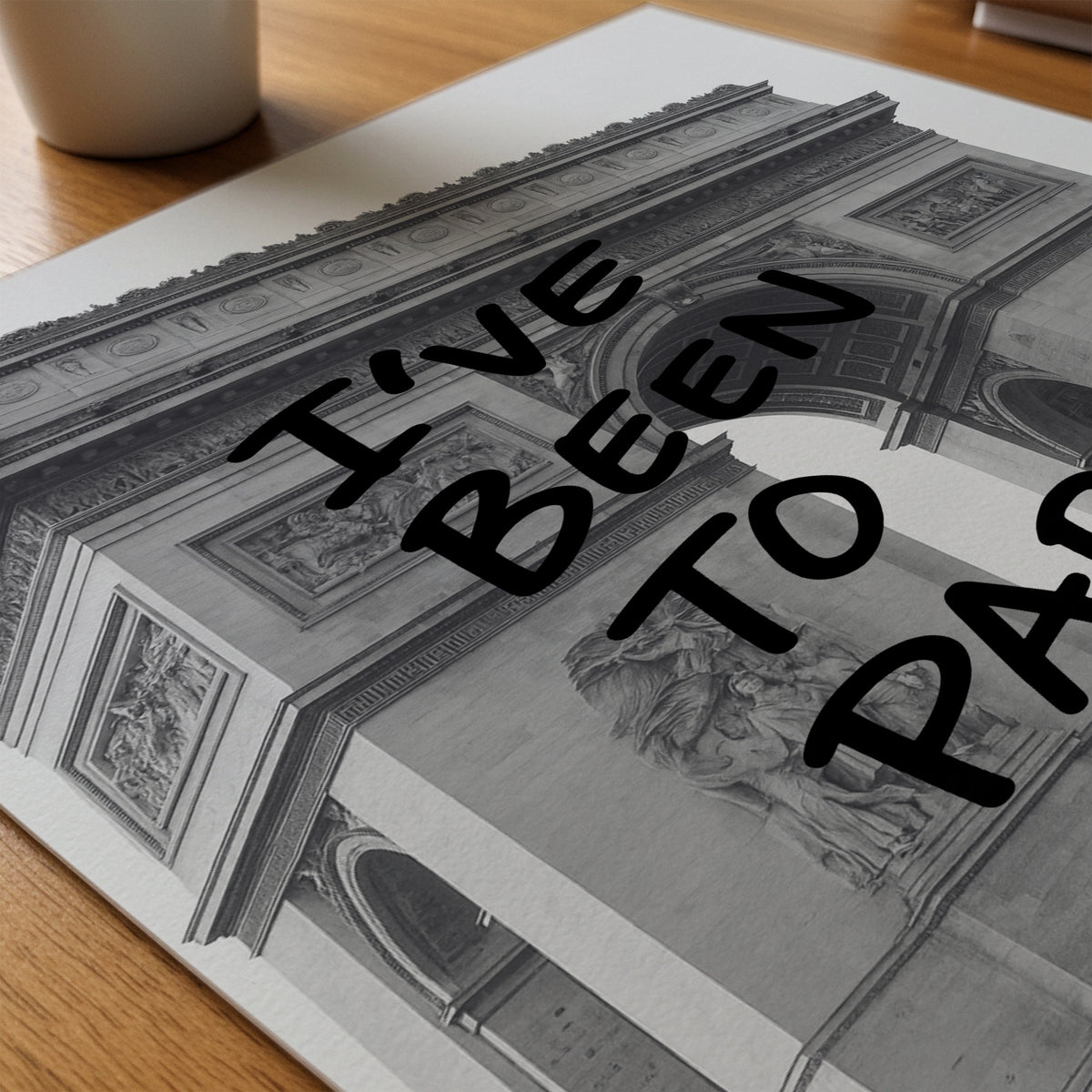 Been To Paris Poster – närbild på papper