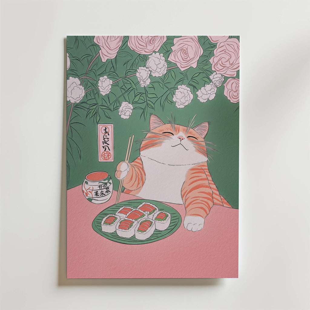 Bundle 2-pack Sakura Sushi Duo visualiserad i interiör – postercollection hos Bozetto