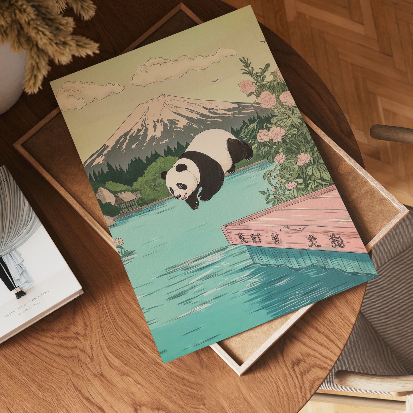 Diving Panda Poster