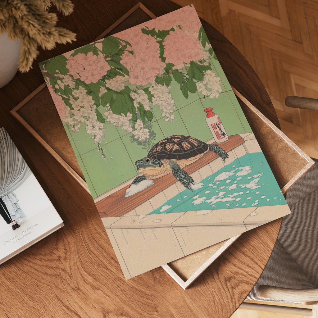 Mockup för Bathing Turtle – se hur affischen ser ut inramad på din vägg, Bozetto