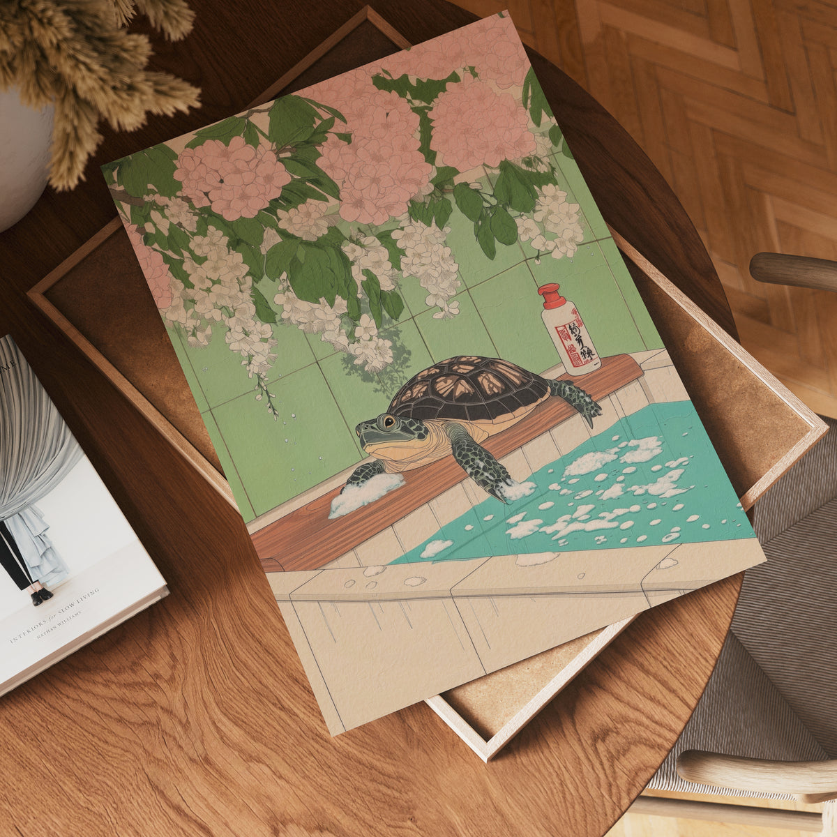 Mockup för Bathing Turtle – se hur affischen ser ut inramad på din vägg, Bozetto