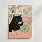 Bundle 2-pack Sakura Feline Harmony visualiserad i interiör – postercollection hos Bozetto