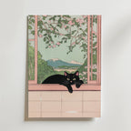 Mockup av Black Cat View affisch på vägg – köp enkelt hos Bozetto i hög kvalitet