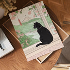 Väggmockup av Sakura Window Cat affisch på ljus vägg – Bozetto konsttryck – nr 4